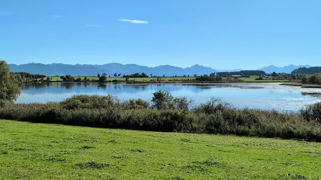 The Haslachersee near Bernbeuren in the bavarian Pfaffenwinkel, ideal for nature travel