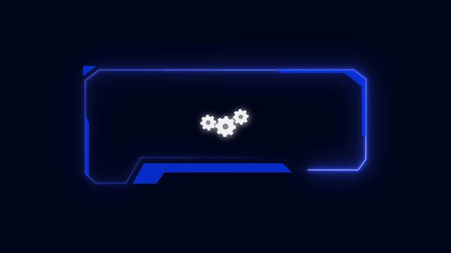 Technology frame animation displays interlocked mechanical cogs. Automated industrial engineering data guides technology frame animation. High tech telemetry screens use frame.