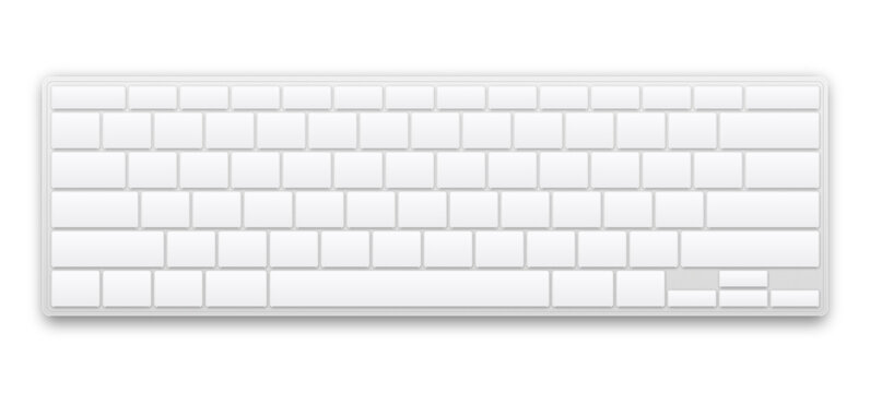 Slim silver aluminum wireless computer keyboard with chiclet keys