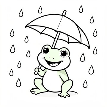 Little Frog Under an Umbrella