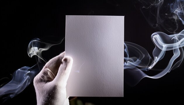 mournful card paper card with smoke black background condolences funeral card
