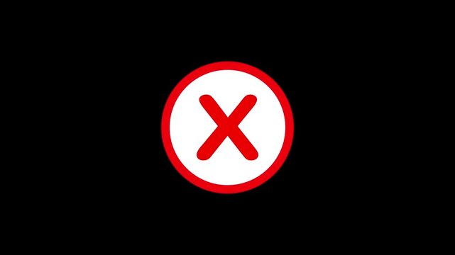 simple and cool animation round red shape in red cross sine simple animation on icon animaion dark background