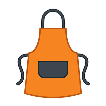 Orange apron with pocket