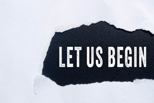 Let us begin text concept photo