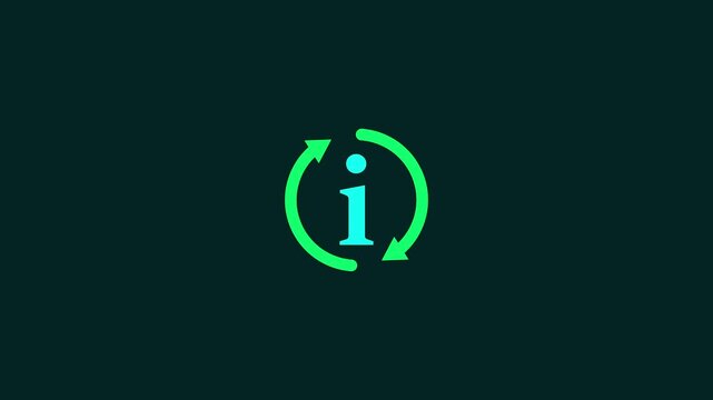 details icon animation. round arrow with information sign.