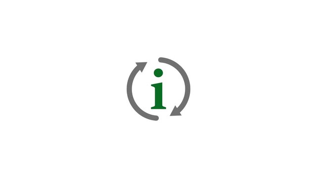 details icon animation. round arrow with information sign.