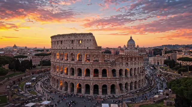 colosseum at night rome italy