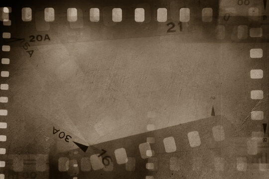 Film negatives brown background