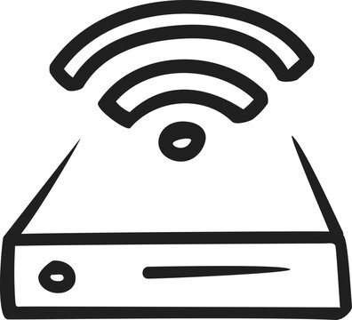 Cute Hand Drawn Media Streaming Box Vector Icon