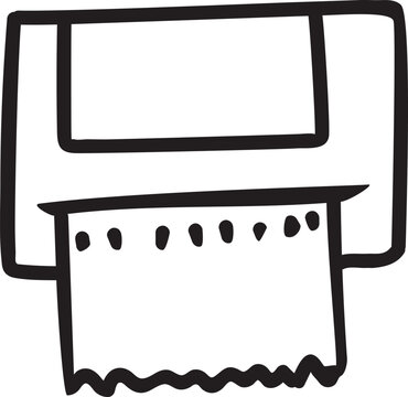 Cute Hand Drawn Public Paper Dispenser Vector Icon