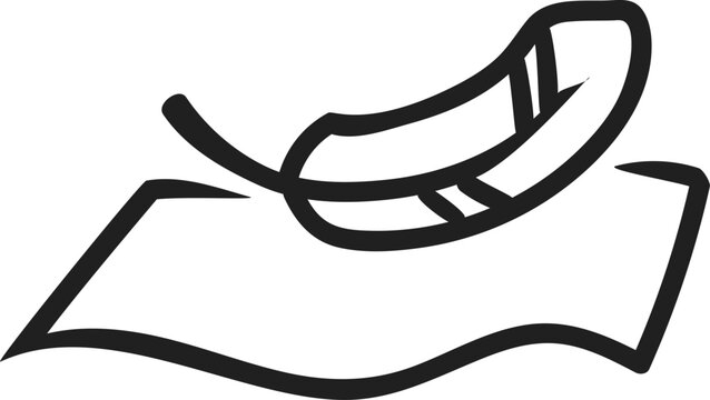 Cute Hand Drawn Soft Feather Touch Vector Icon