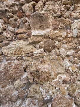 Nahaufnahme einer alten Steinmauer