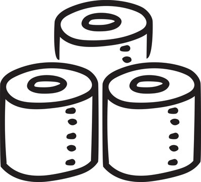 Cute Hand Drawn Toilet Paper Pack Vector Icon