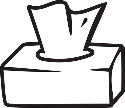Cute Hand Drawn Tissue Box Vector Icon