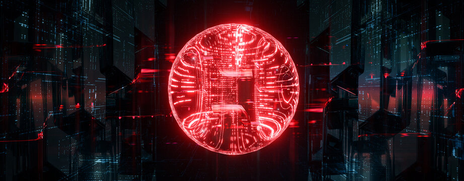 Abstract digital background with glowing blue tech grid perspective and smoky dark atmosphere 3d render