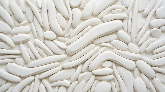 Abstract white pebble organic sculpted 3D surface texture background design