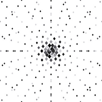 Seamless Geometric Mandala Pattern with Black and Gray Diamonds