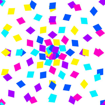 Vibrant Geometric Seamless Pattern of Colorful Squares on White