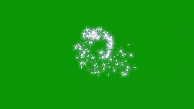 White glitter sparkles trail with twinkling stars animation, white glittering magic shimmer, simple doodle magic path, animated shine stars, glitter stars particles on green screen. 4K abstract