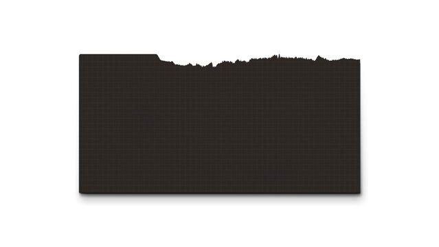 Wide Panoramic Sticky Memo Note with Top Index Tab and Ripped Edge on Transparent PNG