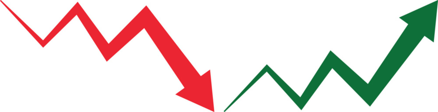 Stock Market Recovery Vector | Financial Growth Chart Graphics | Business Trend Arrow Illustration