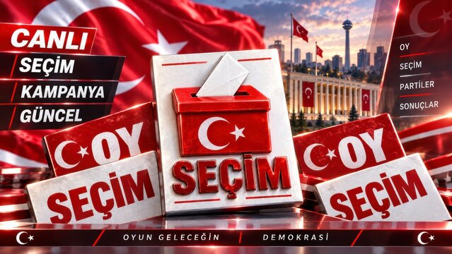 Turkish ballot box with envelope national election campaign news