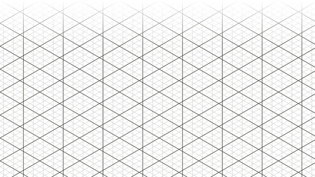 Isometric Axonometric Modular Cube Grid on Transparent Background