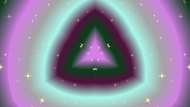 Abstract ethereal kaleidoscopic pattern with glowing stars and pastels