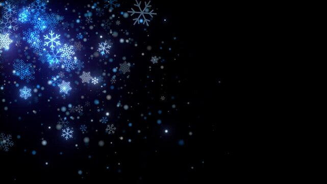 blue christmas sparkle particles background animation