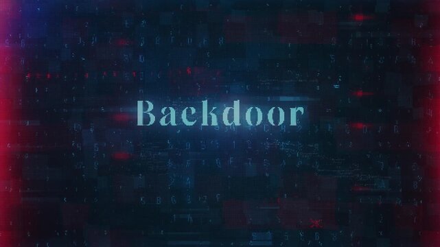 Backdoor word related to errors and hacking incidents in the context of cybersecurity and technology