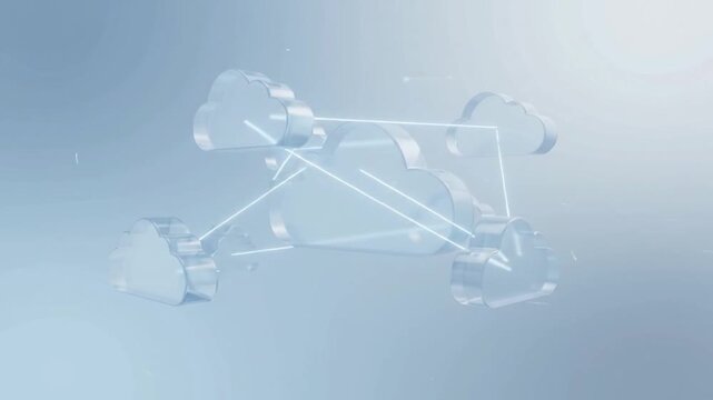 Abstract blue cloud computing network and data storage concept