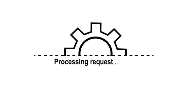 Processing request bar icon animation on white background. black color setting and processing icon animated. Abstract system processing request bar icon. setting processing request bar icon animated.