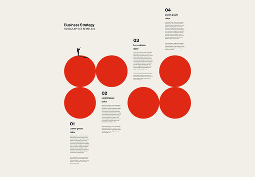 Business Strategy and Vision Infographic Template with Minimal Circle Illustration
