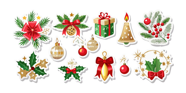 Christmas and Winter Holiday Gradient Line Icons Collection