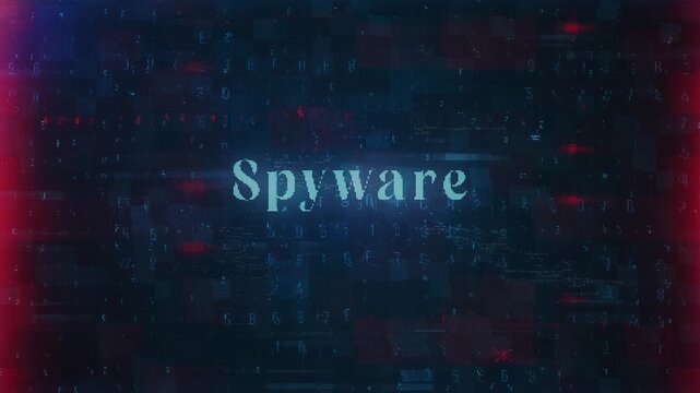 Spyware word related to errors and hacking incidents in the context of cybersecurity and technology
