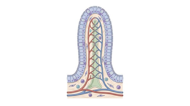 Small intestinal villus histology and mucosal microstructure