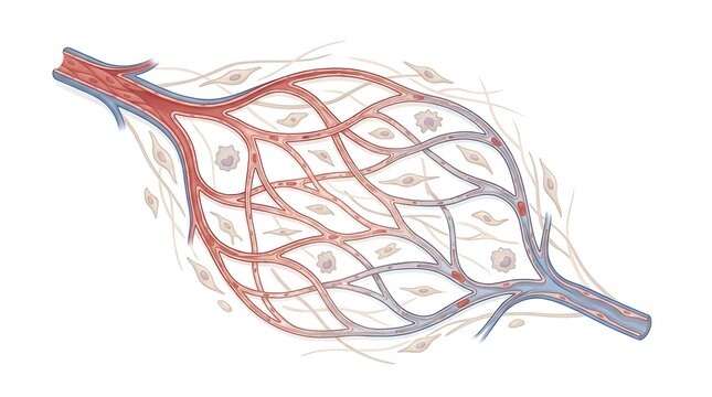 Systemic capillary bed anatomy and microvascular network