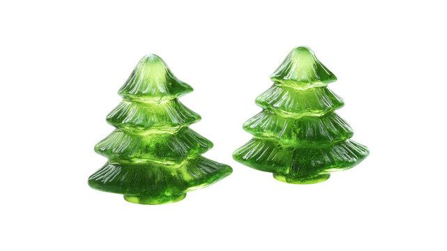 Green pine tree candies festive holiday decoration elements