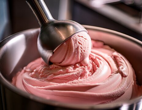 churning homemade ice cream anticipation in the turn of every scoop