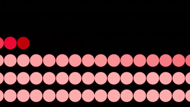 Coral Pink Glowing Dots Rising to Fill a Dark Grid Background