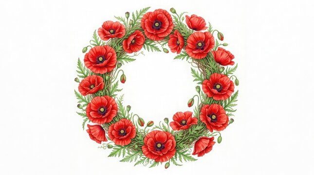 Honoring our heroes a vibrant poppy wreath symbolizing remembrance gratitude and respect for the courageous men and women who have selflessly served our