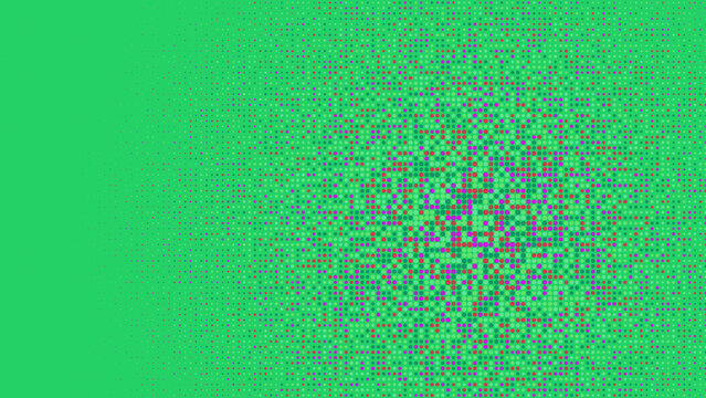 Abstract green background with a gradient of multicolored halftone