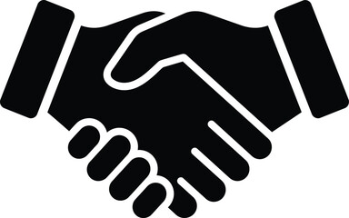 Handshake silhouette vector. Agreement vector icon © Golap