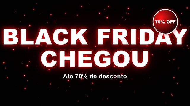 Black friday sale announcement with bold text and discount offer on dark background