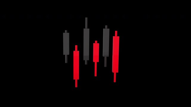 Trade Chart 3d Smooth Animation on a transparent background