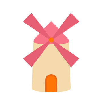 Simple cartoon windmill illustration