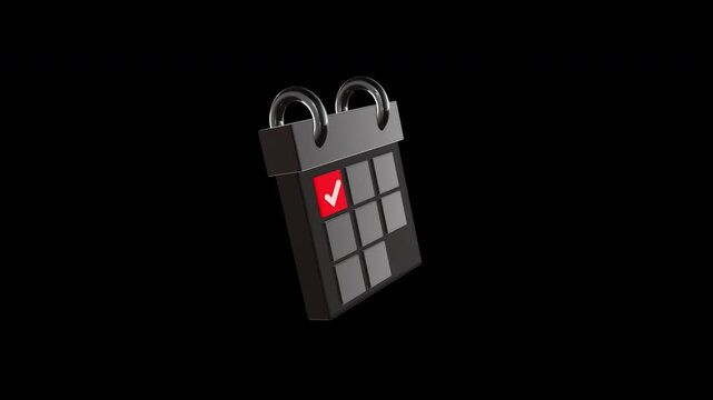 Calendar 3d Smooth Animation on a transparent background