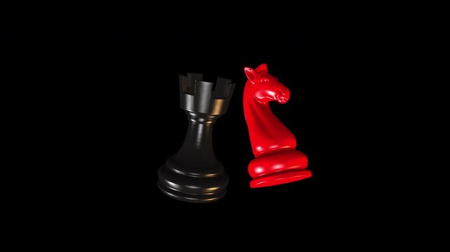 Chess piece 3d Smooth Animation on a transparent background