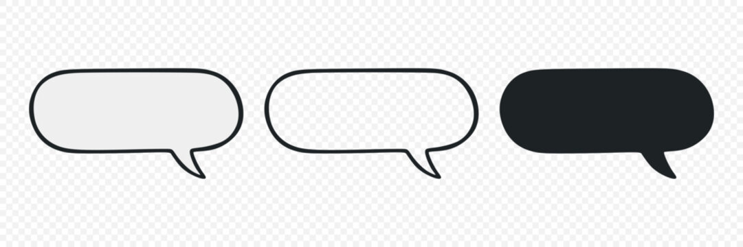 Speech Bubble Vector Set. Speech Bubble Illustration. Chat Bubble Collection with Outline and Solid Message Icons for Comment, Dialogue, Comic, App, UI Design
