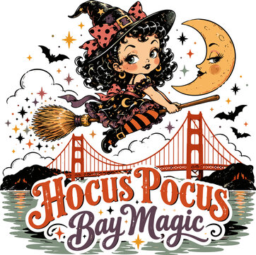 Vintage California Halloween Hocus Pocus Bay Magic